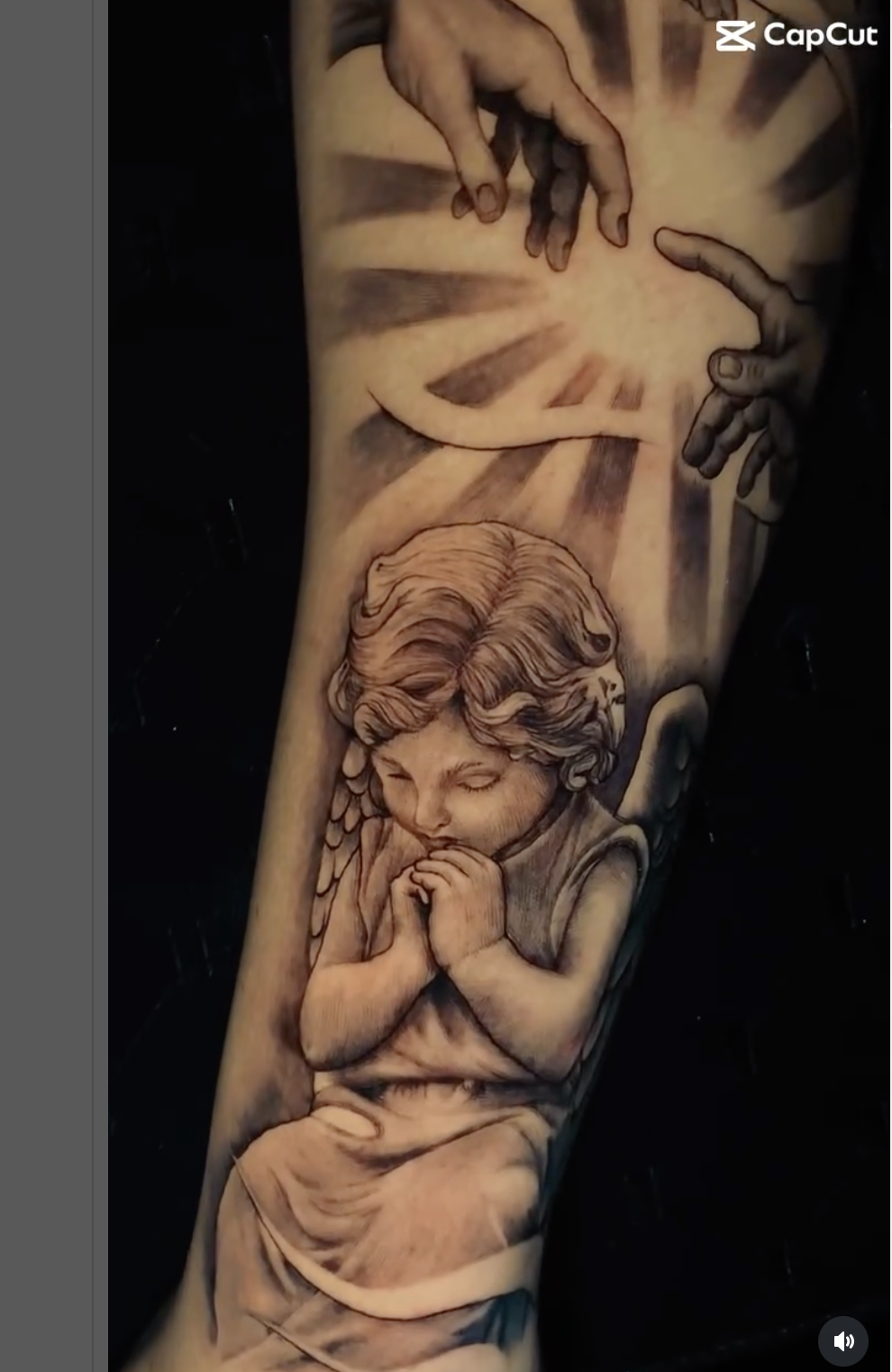 Tatuagem Fine Line Anjo